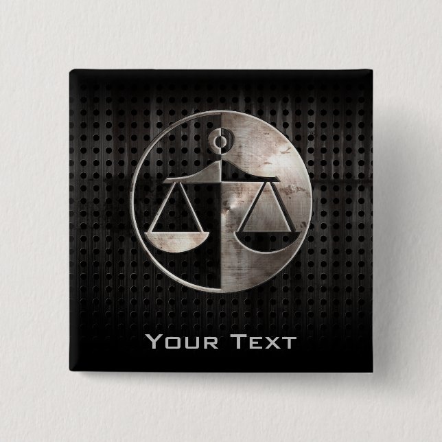 Badge Carré 5 Cm Échelles rocailleuses de justice (Devant)