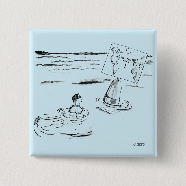 Badge Carré 5 Cm Échoué (Devant)