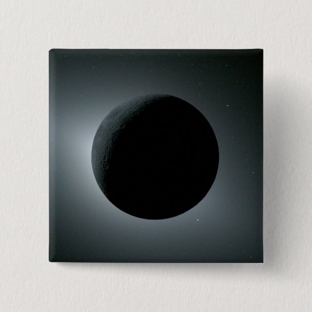 Badge Carré 5 Cm Éclipse solaire totale Artemis II (Devant)