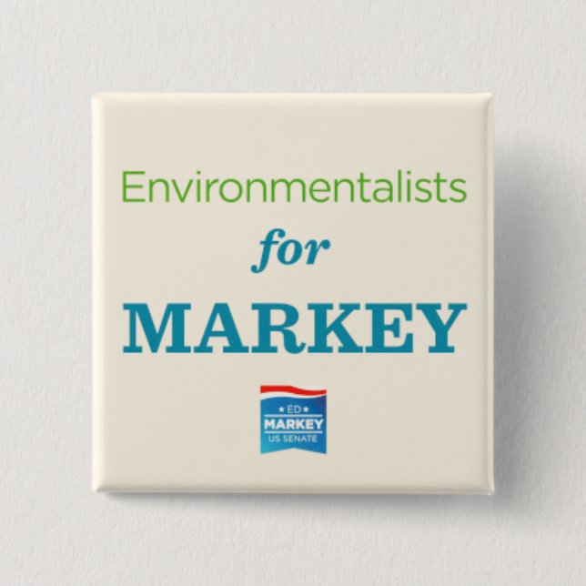 BADGE CARRÉ 5 CM ÉCOLOGISTES POUR MARKEY (Devant)