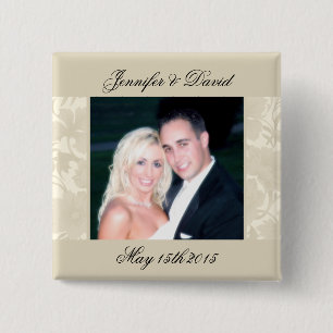 Badge Carré 5 Cm Économies d'ambassade les boutons de photo de date