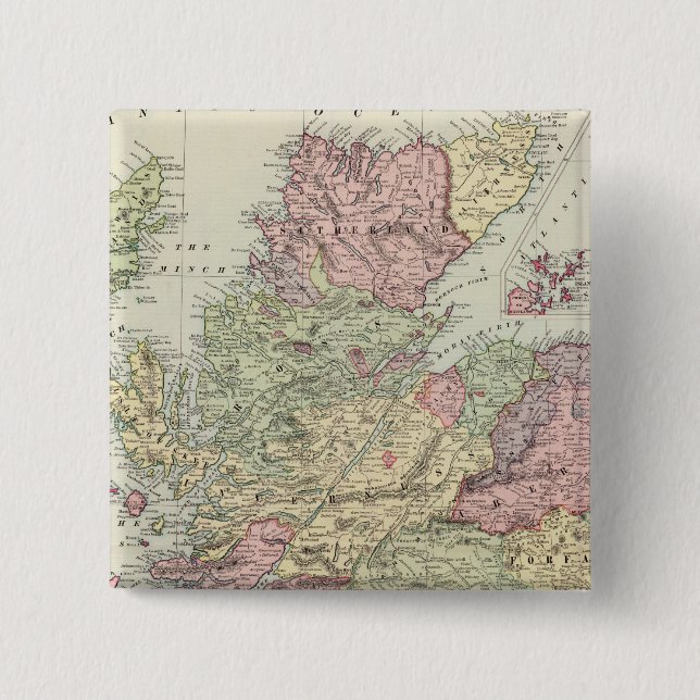 Badge Carré 5 Cm  Écosse (Devant)