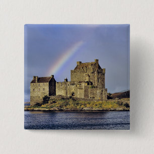 Badge Carré 5 Cm Écosse, Highland, Wester Ross, Eilean Donan