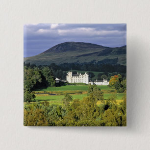 Badge Carré 5 Cm Écosse, Tayside, château de Blair. Dans un champ é