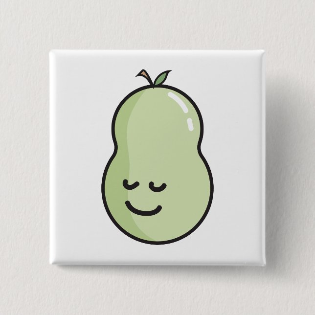 Badge Carré 5 Cm Écouter avec le sourire (Devant)