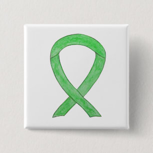 Badge Carré 5 Cm Écran d'ordinateur portable Lime Green Awareness R