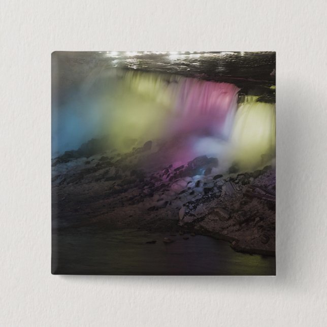 Badge Carré 5 Cm Écran lumineux de couleur pivotant sur les chutes  (Devant)