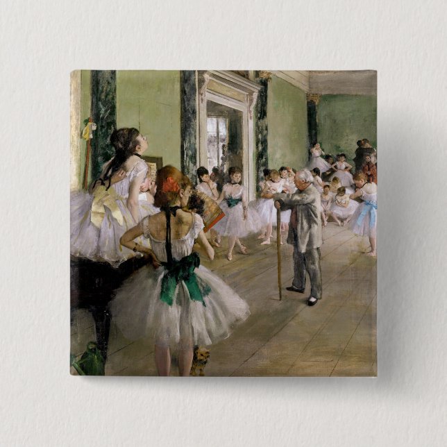 Badge Carré 5 Cm Edgar Degas - Classe Danse (Devant)