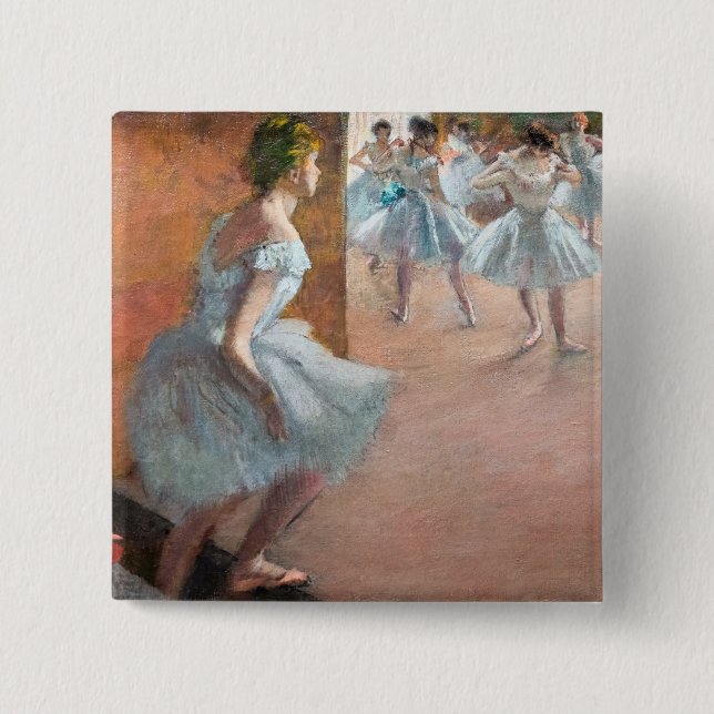 Badge Carré 5 Cm Edgar Degas - Dancers Climbing a Staircase (Devant)
