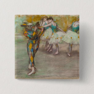 Badge Carré 5 Cm Edgar Degas - Danse de l'Arlequin