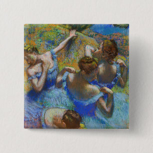 Badge Carré 5 Cm Edgar Degas - Danseuses bleues