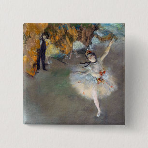 Badge Carré 5 Cm Edgar Degas - L'Étoile / Danseur sur scène