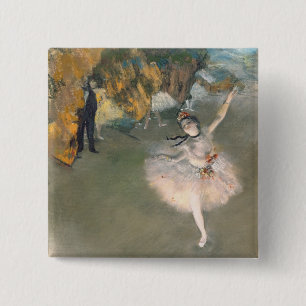 Badge Carré 5 Cm Edgar Degas   l'étoile, ou danseur sur l'étape