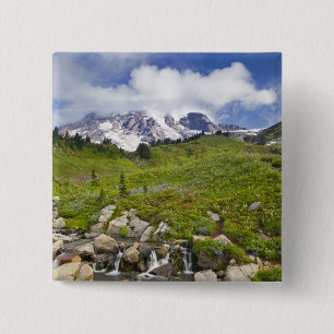 Badge Carré 5 Cm Edith Creek et prairies de fleurs sauvages à Parad