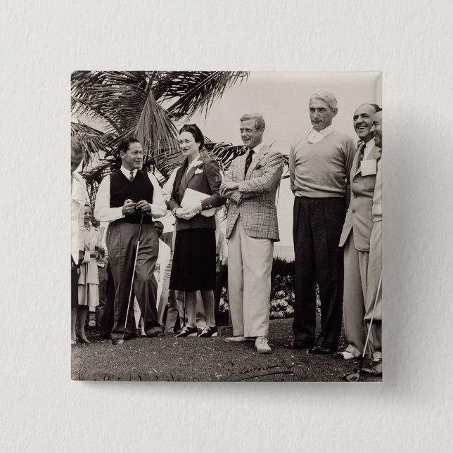 Badge Carré 5 Cm Edouard, duc de Windsor (1894-1972) et de Wallis, (Devant)