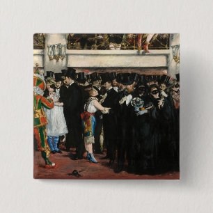 Badge Carré 5 Cm Edouard Manet - Bal masqué à l'Opéra