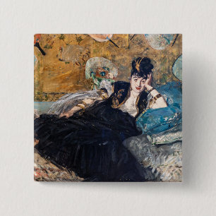 Badge Carré 5 Cm Edouard Manet - Dame aux Éventails