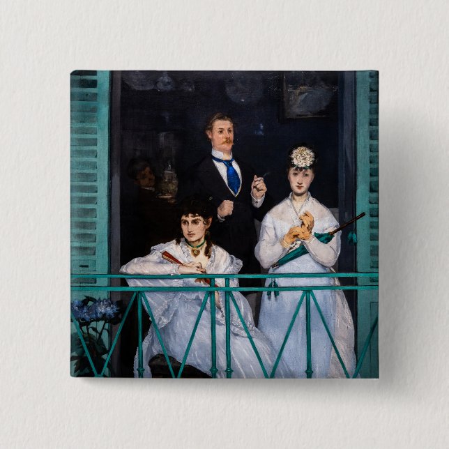 Badge Carré 5 Cm Edouard Manet - Le Balcon / Le Balcon (Devant)