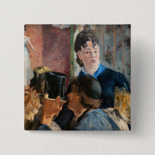 Badge Carré 5 Cm Edouard Manet - Serveuse de bock