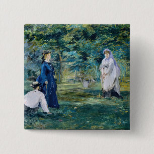 Badge Carré 5 Cm Edouard Manet - Un jeu de Croquet