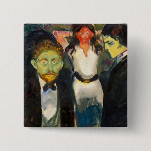 Badge Carré 5 Cm Edvard Munch - Jealousy