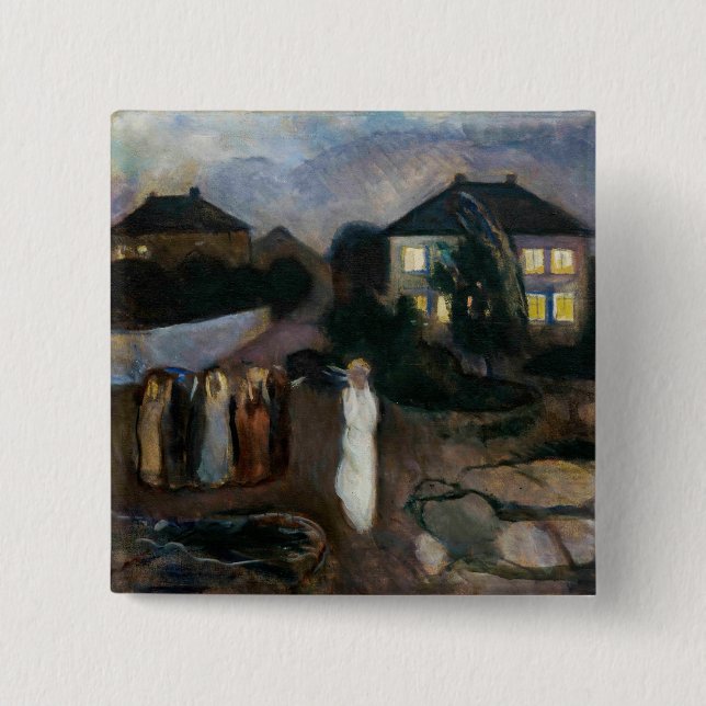 Badge Carré 5 Cm Edvard Munch - La tempête (Devant)