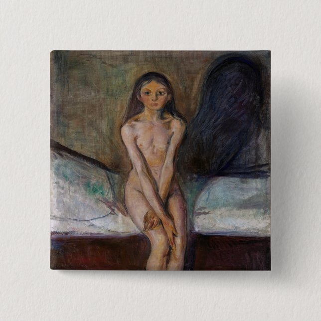 Badge Carré 5 Cm Edvard Munch - Puberté (Devant)