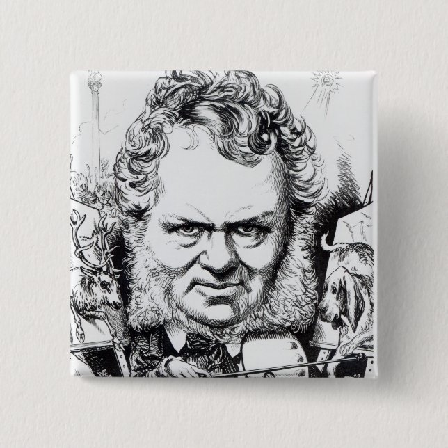 Badge Carré 5 Cm Edwin Landseer (Devant)