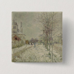 Badge Carré 5 Cm Effet de neige de Claude Monet  