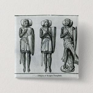 Badge Carré 5 Cm Effigies de chevalier Templars