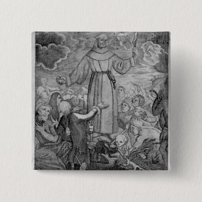 Badge Carré 5 Cm Effilochure Junipero Serra (Devant)