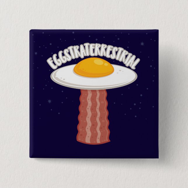 Badge Carré 5 Cm Eggstraterrestrial Avec Texte (Devant)