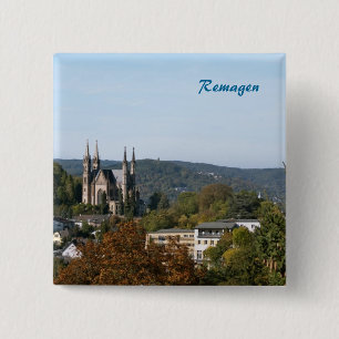 Badge Carré 5 Cm Église Apollinaris à Remagen, Allemagne