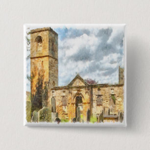 Badge Carré 5 Cm Église de l'architecture gothique de la Sainte Tri