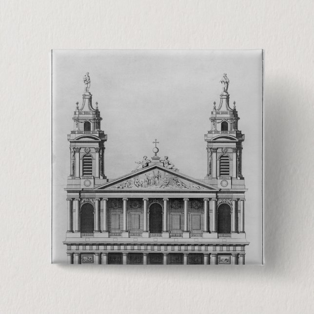 Badge Carré 5 Cm Église de Saint-Sulpice (Devant)