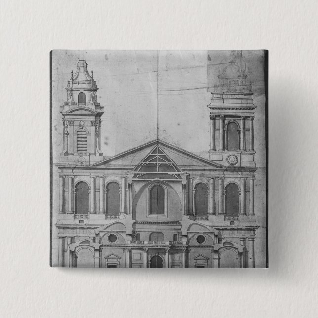 Badge Carré 5 Cm Église de Saint-Sulpice (Devant)