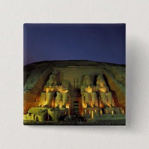 Badge Carré 5 Cm Égypte, Abu Simbel, Figures colossales de Ramsès