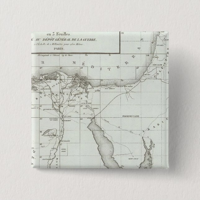 Badge Carré 5 Cm Égypte et Palestine (Devant)
