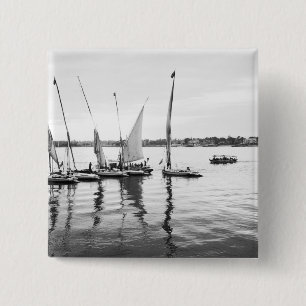 Badge Carré 5 Cm Egypte luxueuse, Feluccas sur le Nil