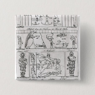 Badge Carré 5 Cm Égyptien et persan antiques