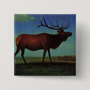 Badge Carré 5 Cm Élans par Albert Bierstadt