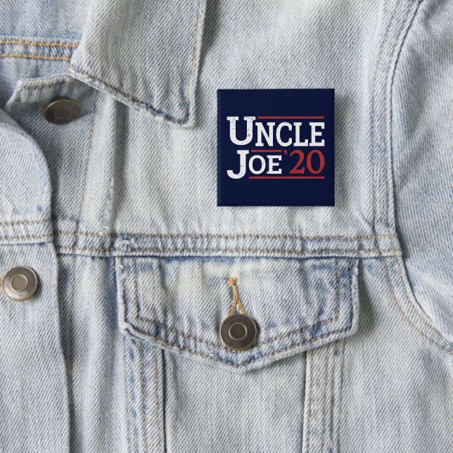 Badge Carré 5 Cm Élection 2020 - Oncle Joe (En situation)