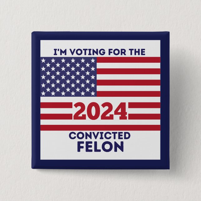 BADGE CARRÉ 5 CM ÉLECTION 2024, TRUMP (Devant)