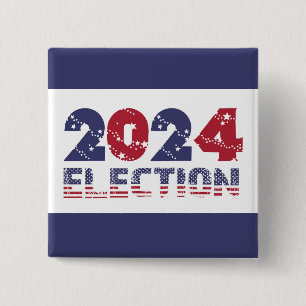 Badge Carré 5 Cm Élection bleue 2024