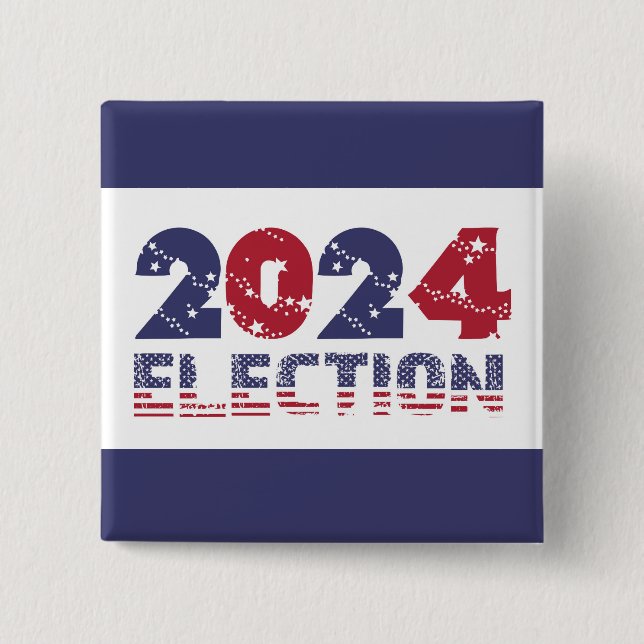 Badge Carré 5 Cm Élection bleue 2024 (Devant)