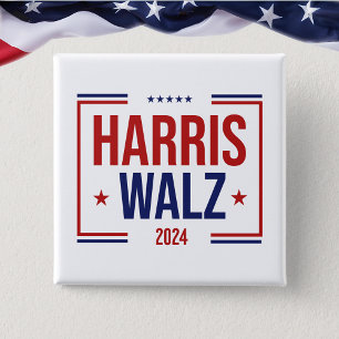 Badge Carré 5 Cm Élection de la campagne Harris Walz