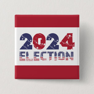 Badge Carré 5 Cm Élection rouge 2024