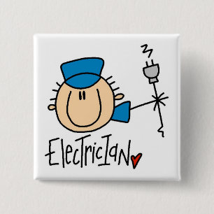 Badge Carré 5 Cm Électricien
