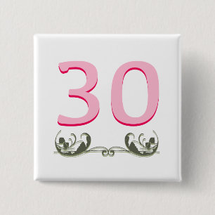 Badge Carré 5 Cm Élégant 30e cadeau