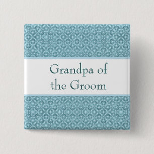 Badge Carré 5 Cm Élégant bouton de nom de mariage bleu clair